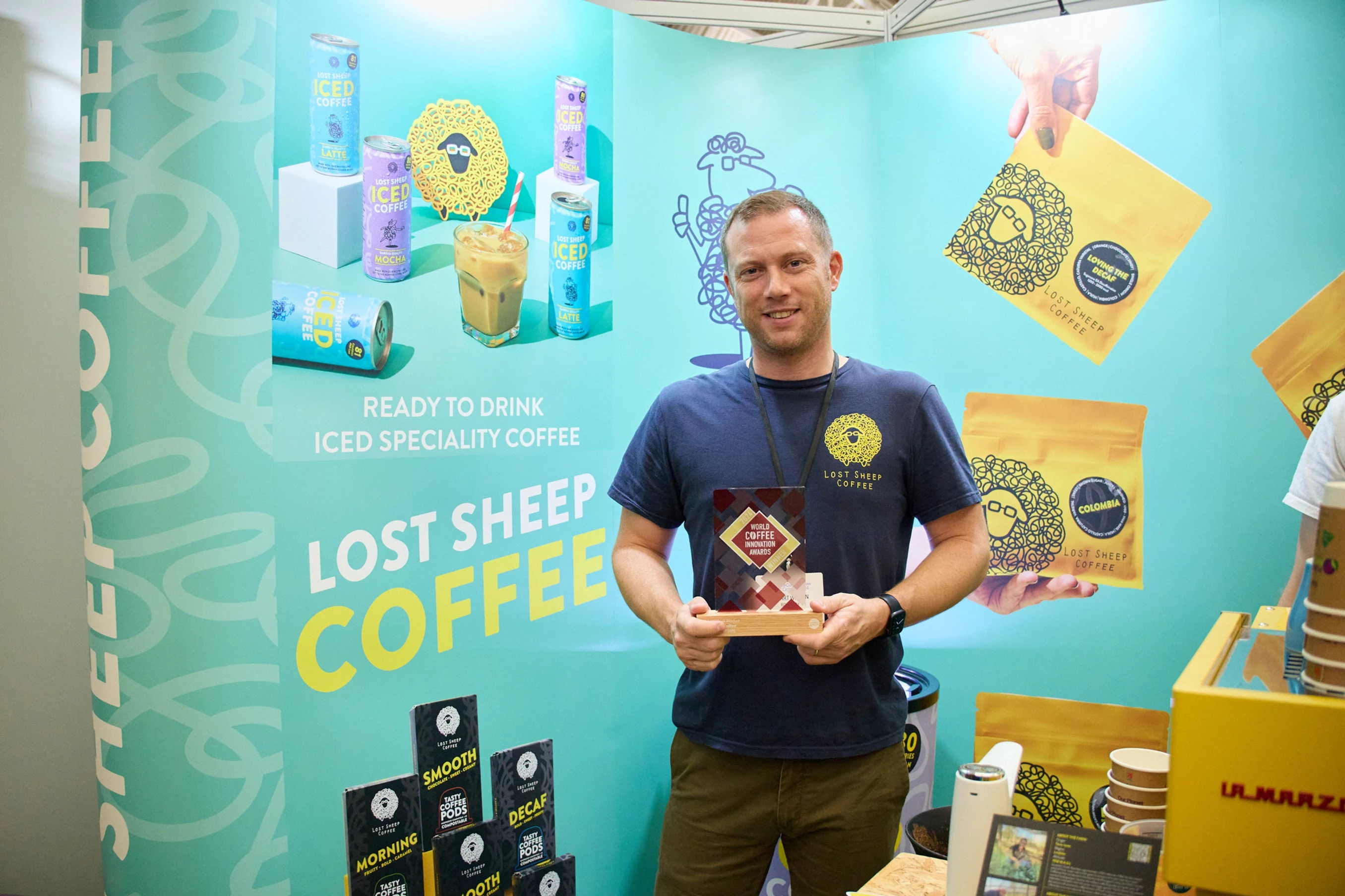 Lost Sheep Coffee founder Stuart with his award