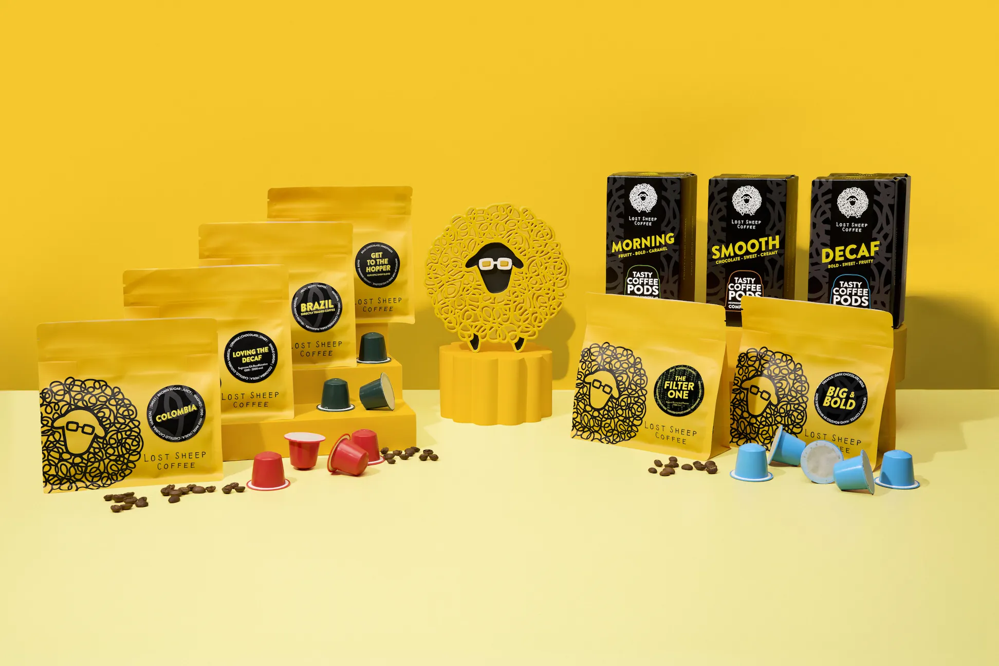 Lost Sheep Coffee collection of packages