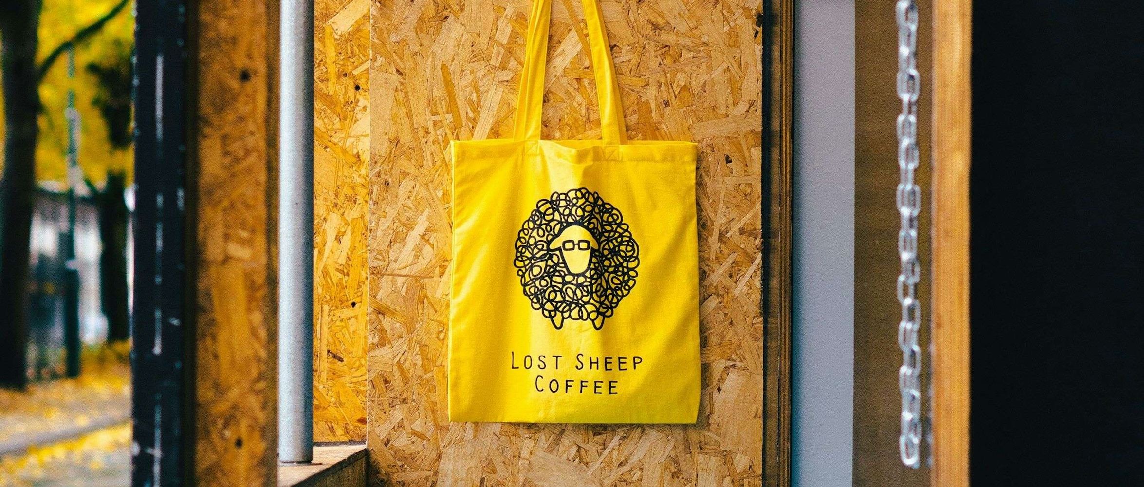 Lost Sheep Coffee yelliow tote bag 