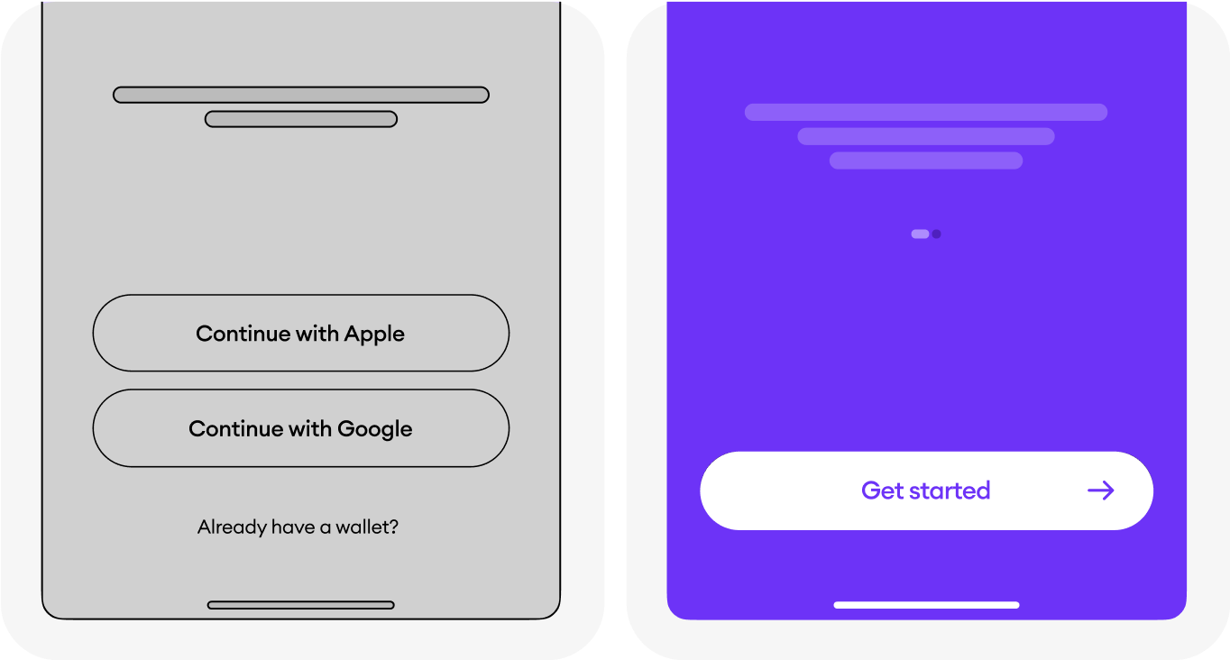 Before and after iterations for app entry. Optimized for simplicity + success