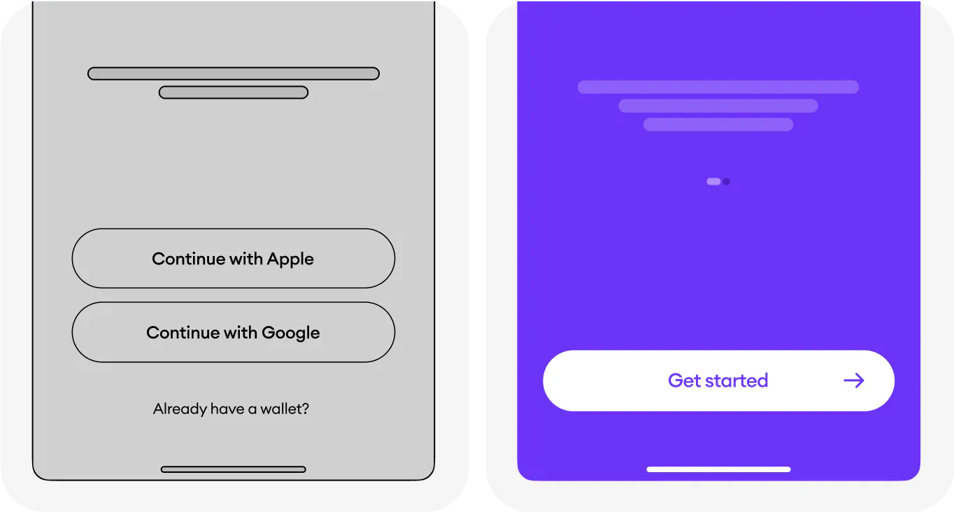 Before and after iterations for app entry. Optimized for simplicity + success
