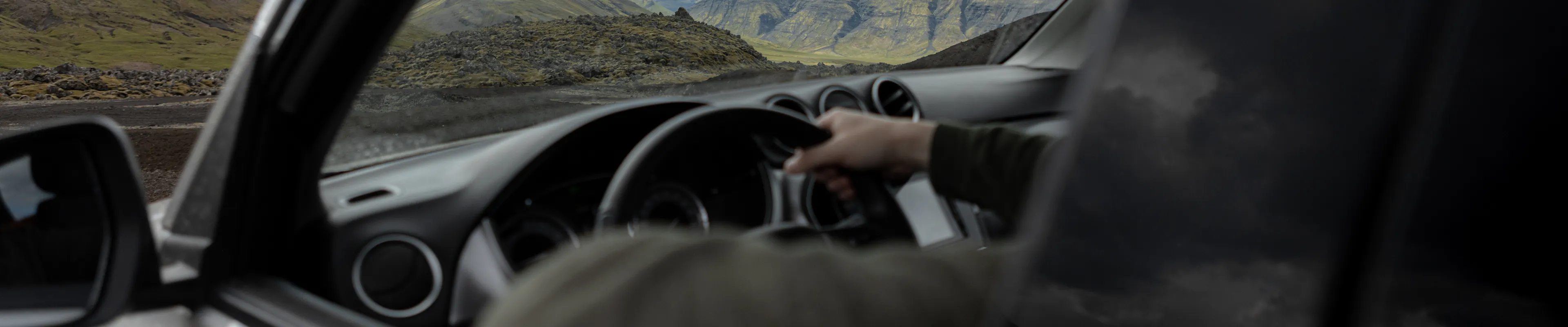 Driving view mountain pass