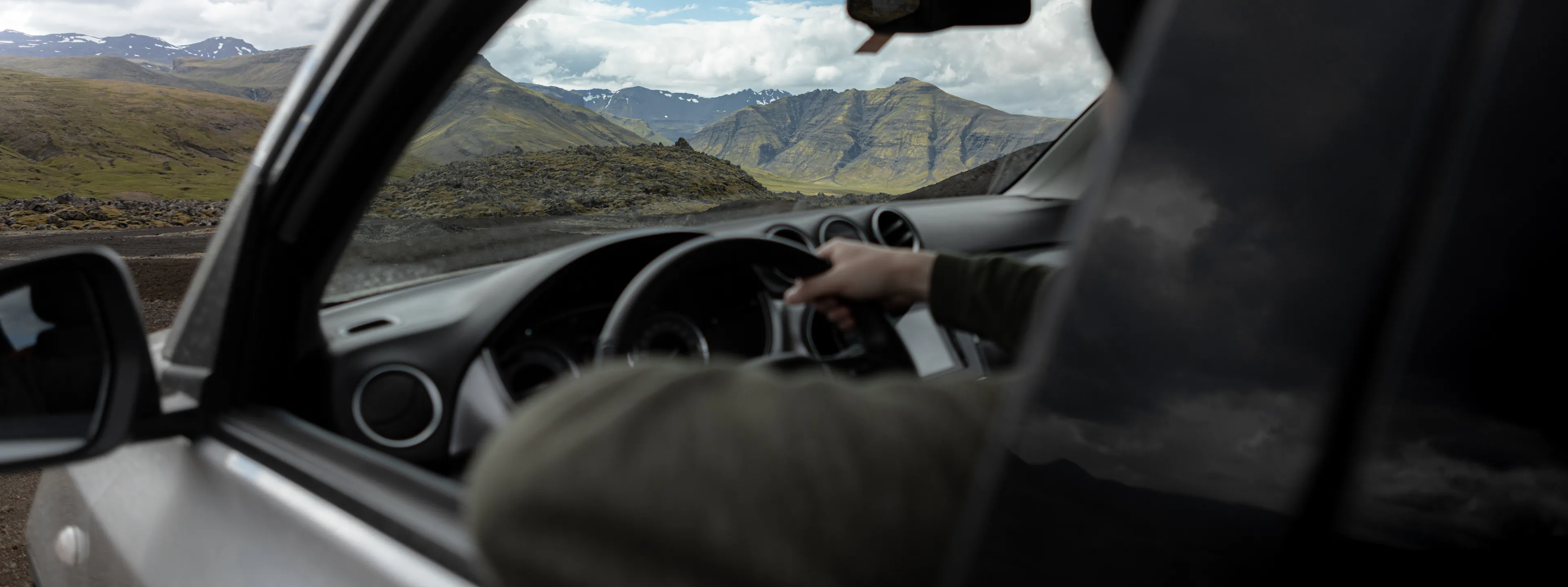 Driving view mountain pass