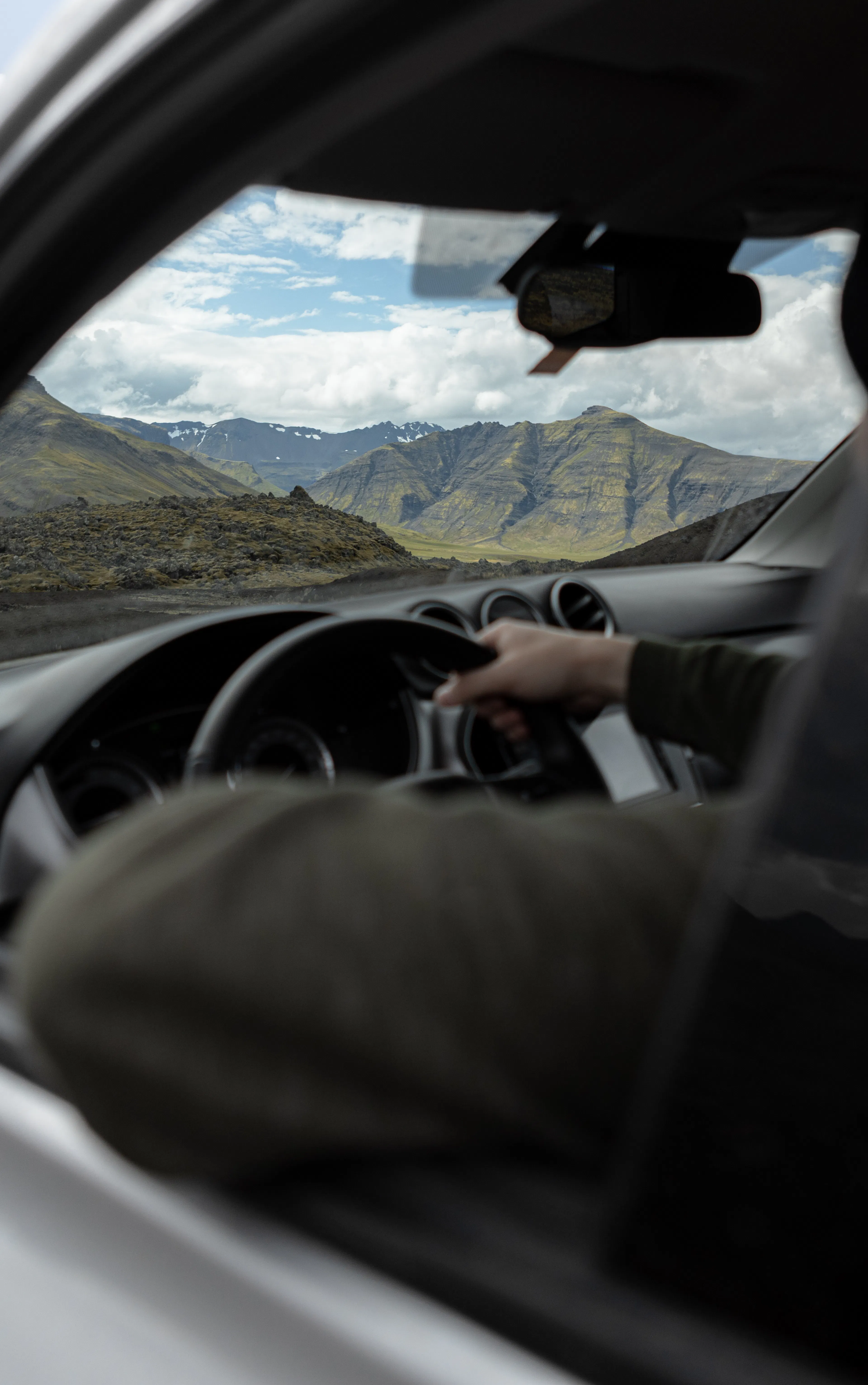 Driving view mountain pass