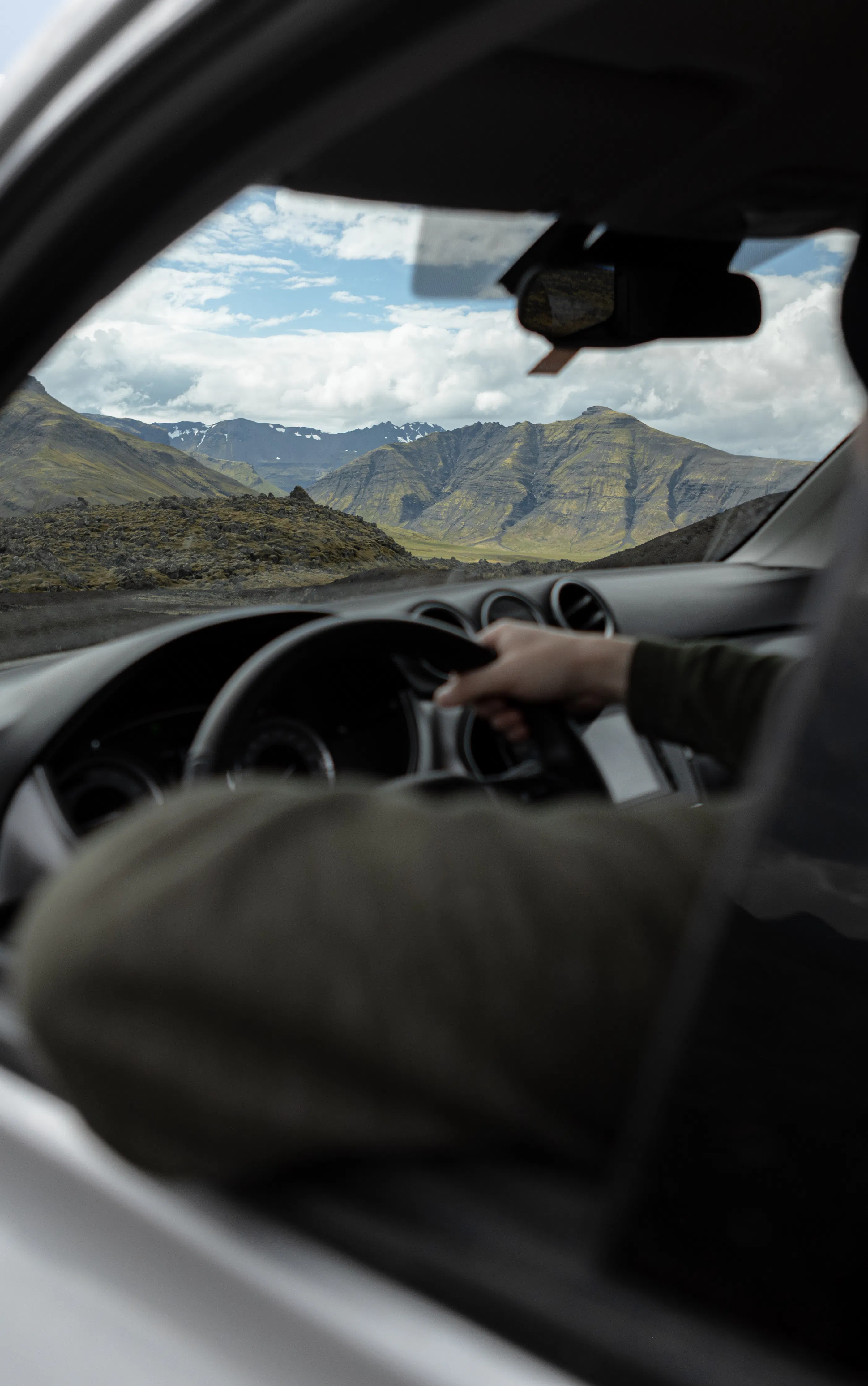 Driving view mountain pass