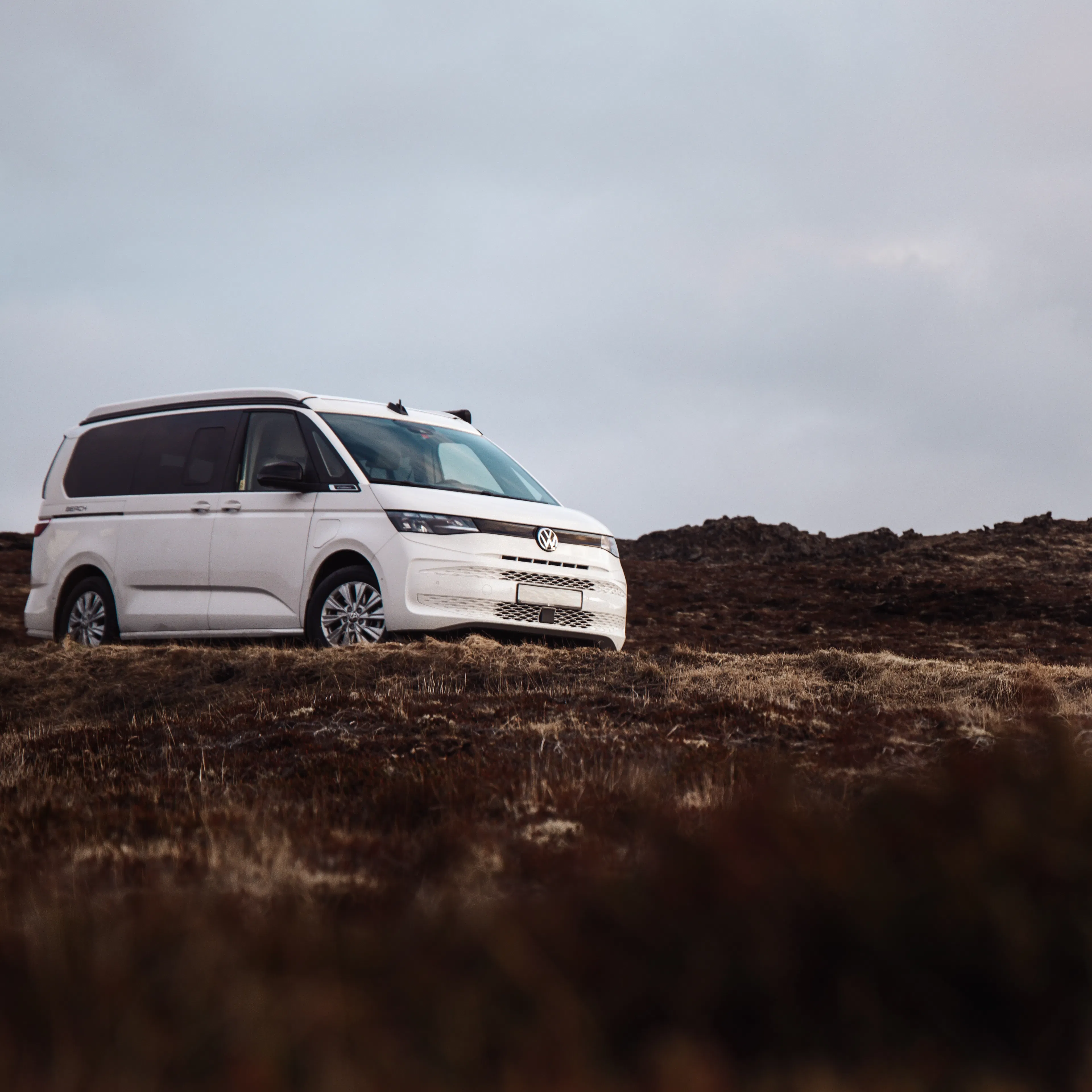 Vw camper van lava field