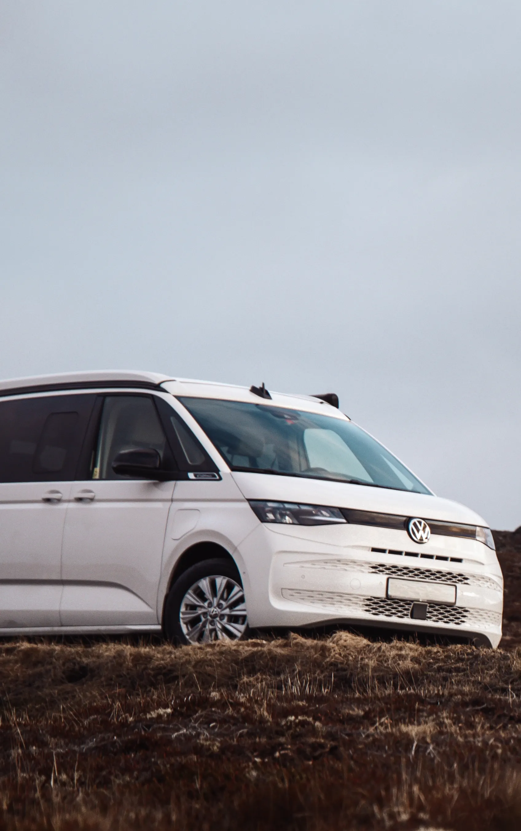 Vw camper van lava field