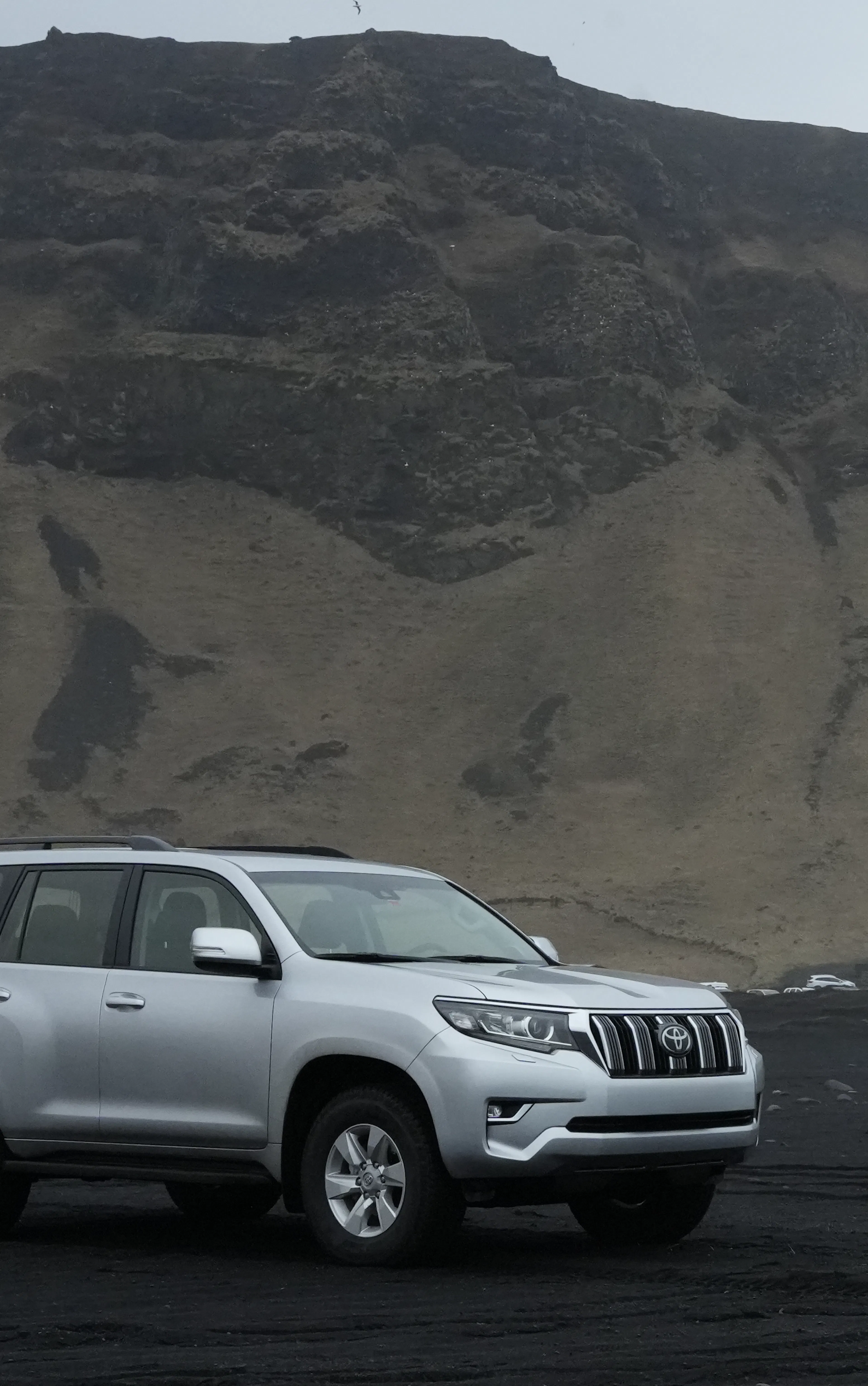 Toyota land cruiser black sand beach