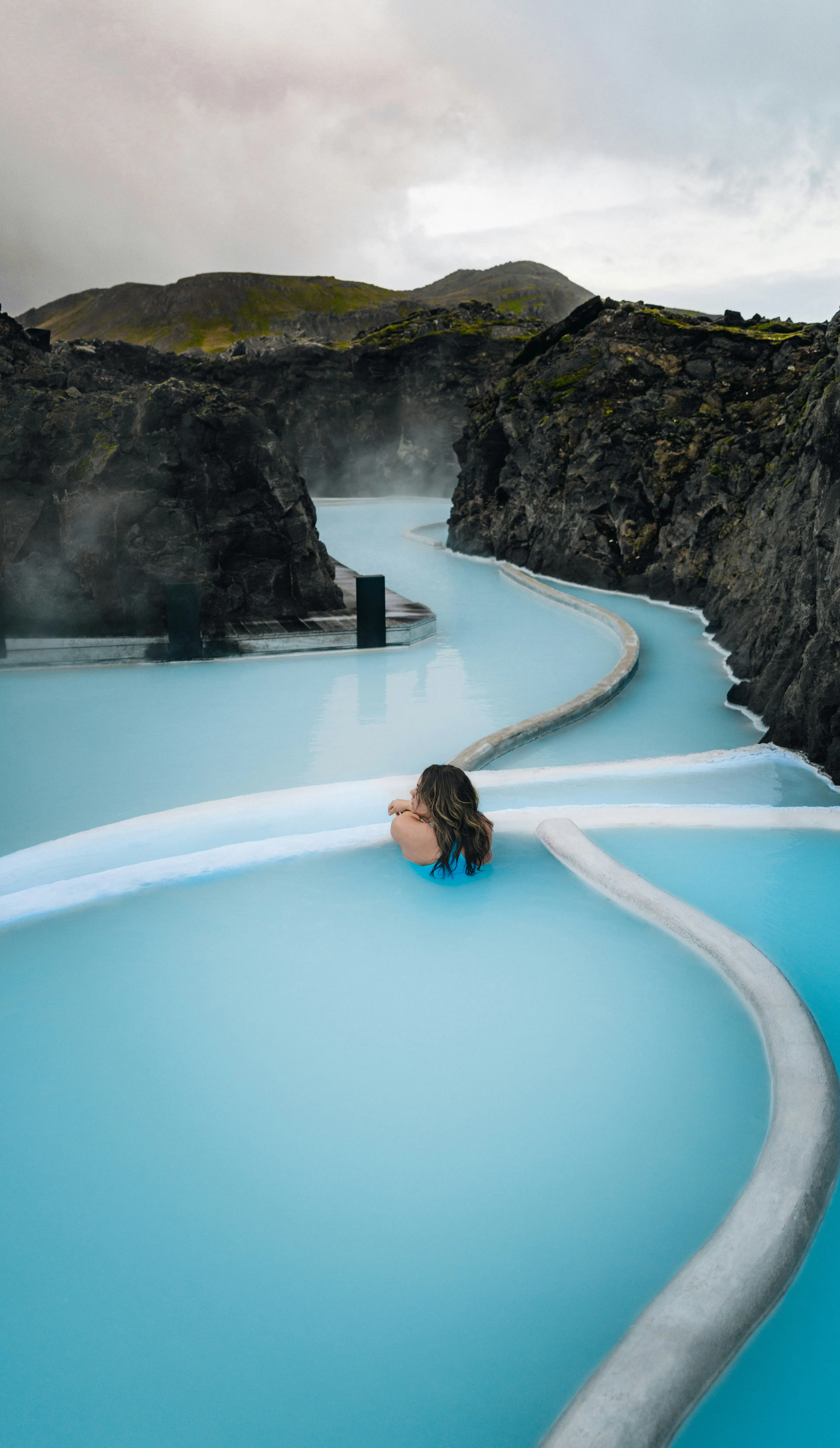 Geothermal spa blue water