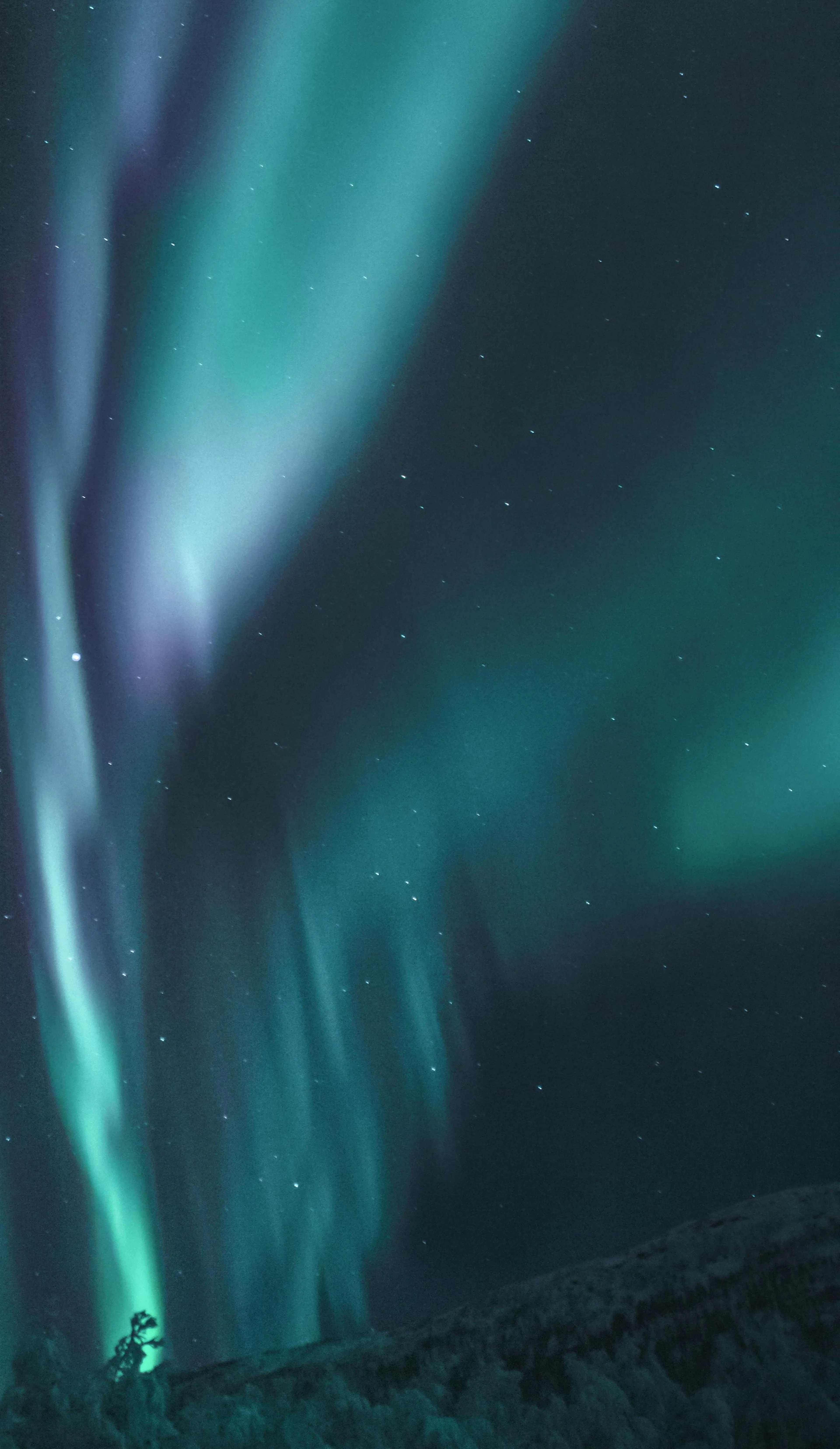 Northern lights aurora vertical
