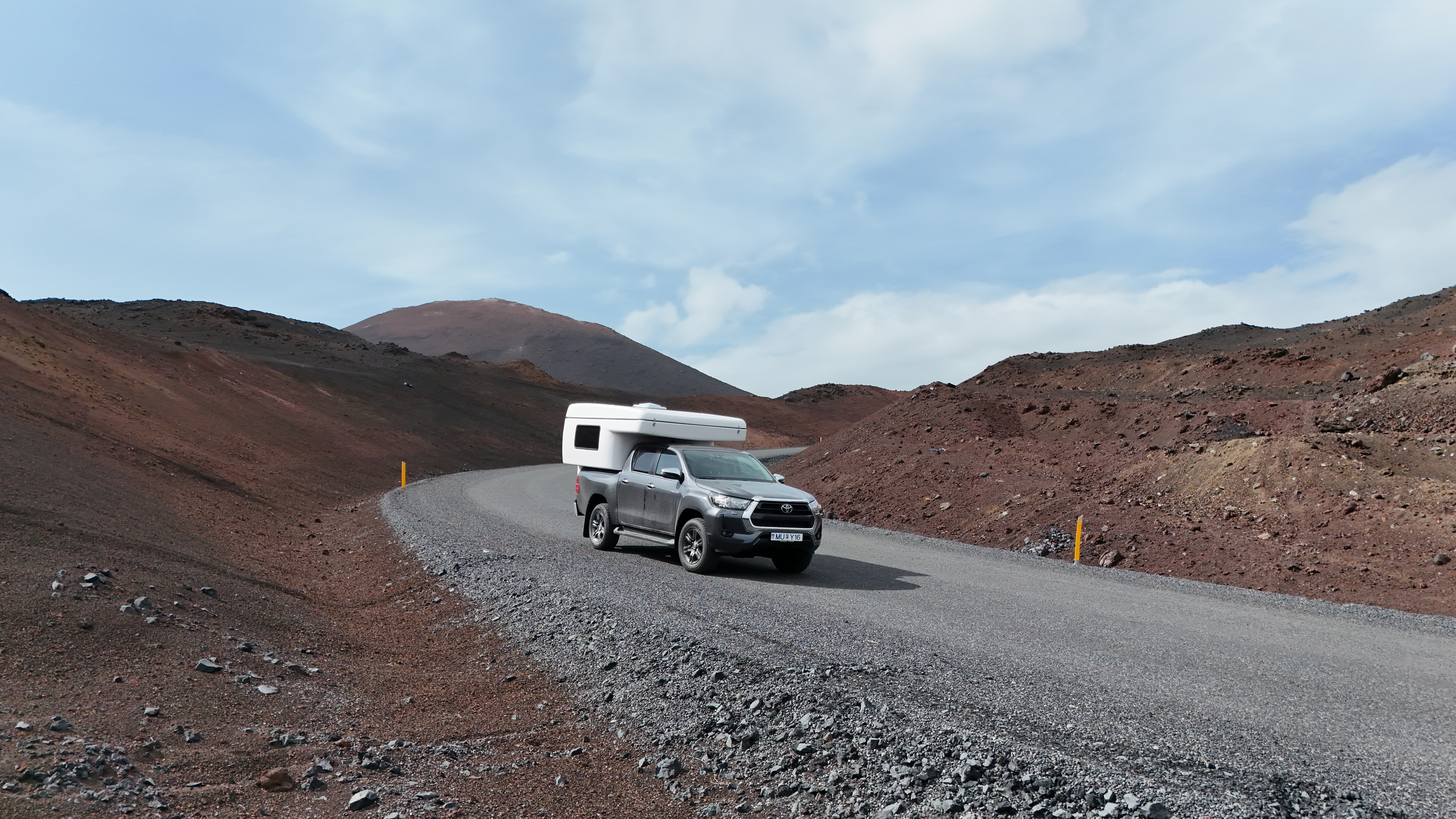 Westman Islands with Hilux Camper in Iceland Driving on the Road
