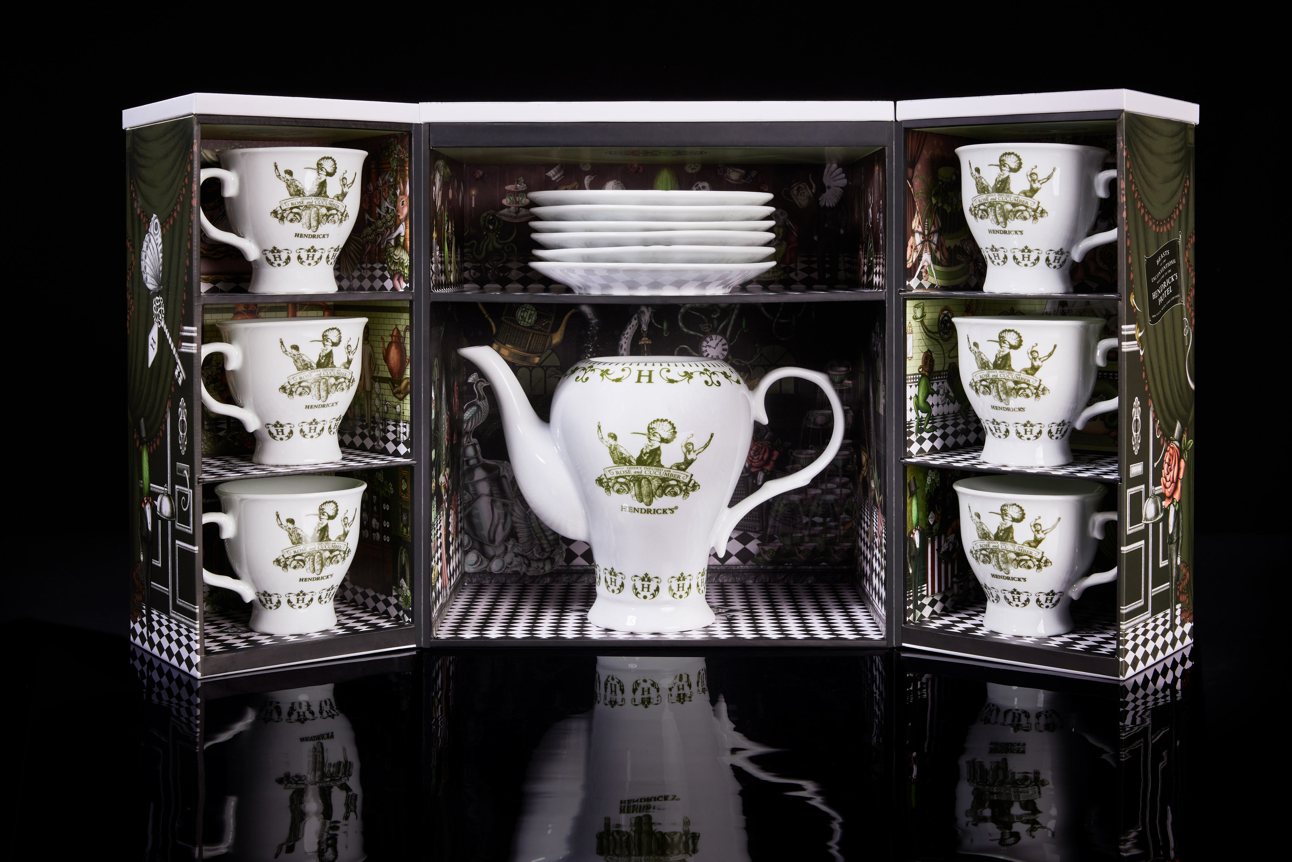 Hendricks gin teapot outlet set