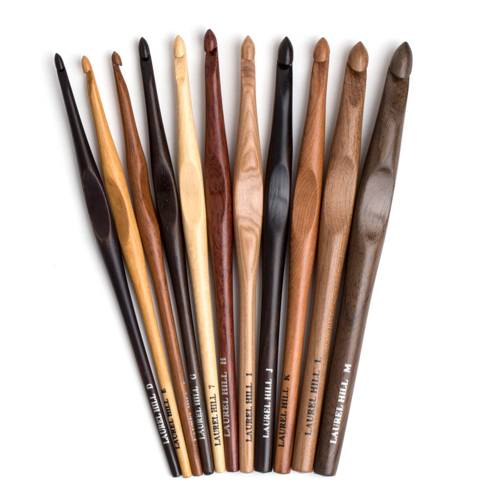 Wooden crochet hooks
