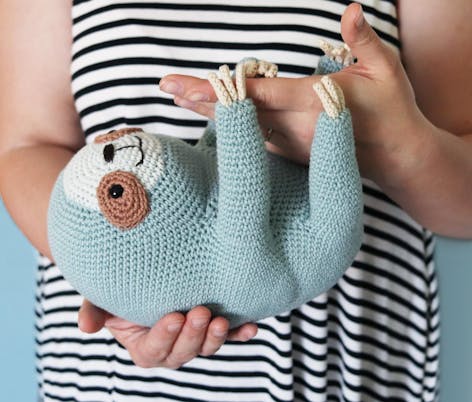 ollie the sloth crochet amigurumi pattern by irene strange
