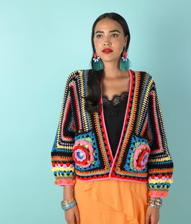 Blühende Bomberjacke aus Simply Aran von Paintbox Yarns