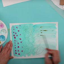 doodling on top of dry painted watercolour