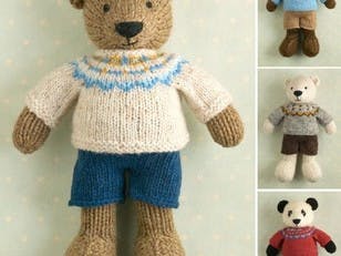 Boy bear in a Fair Isle sweater