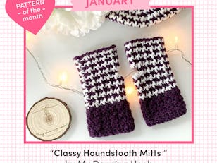 Classy Houndstooth Mitts