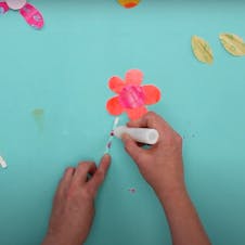 glue flower stems on to the flowers