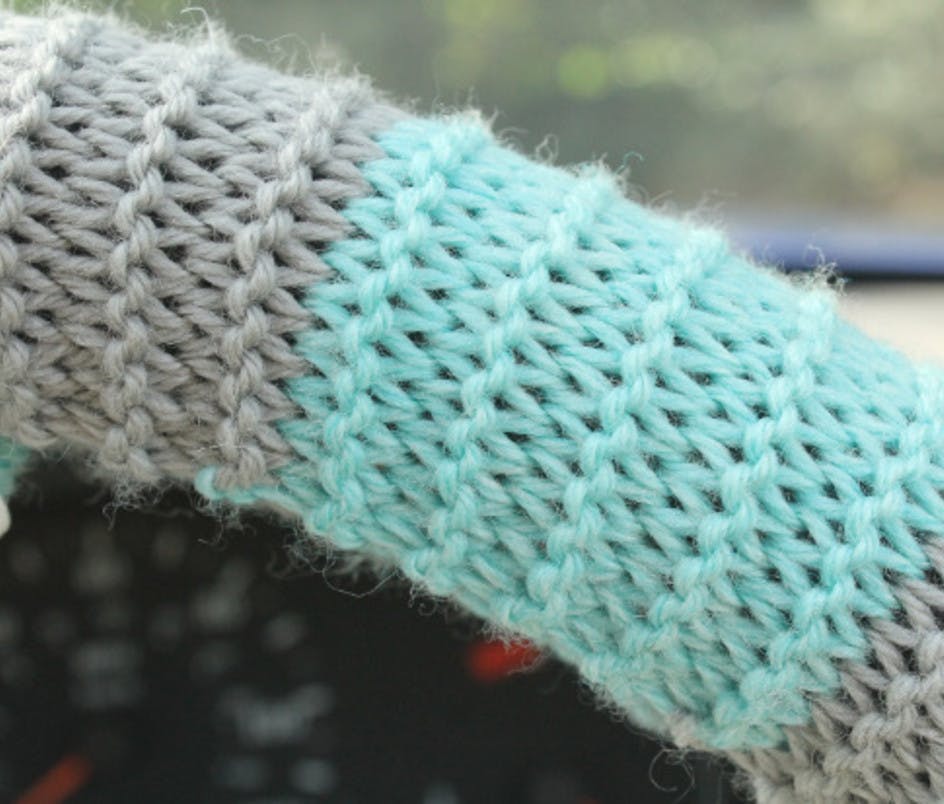 How to knit a steering wheel cover and cup sleeve LoveCrafts
