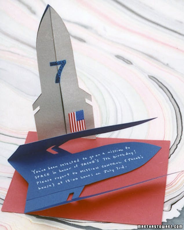 fold out rocket cut out free birthday invitation template