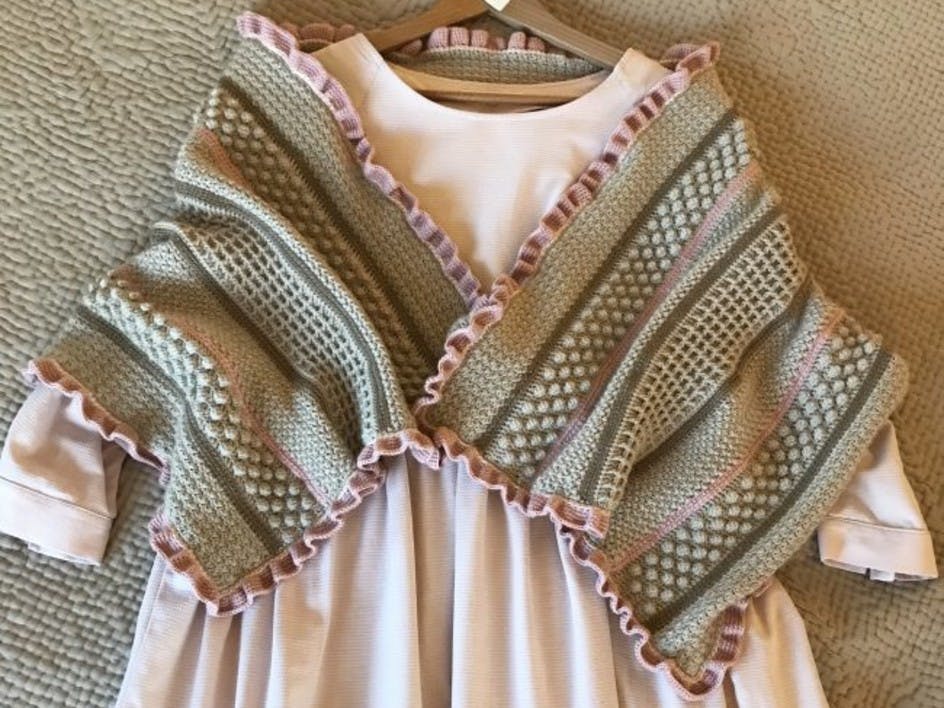 Crochet a stunning spring shawl with Kate Eastwood, plus bonus baby blanket pattern!