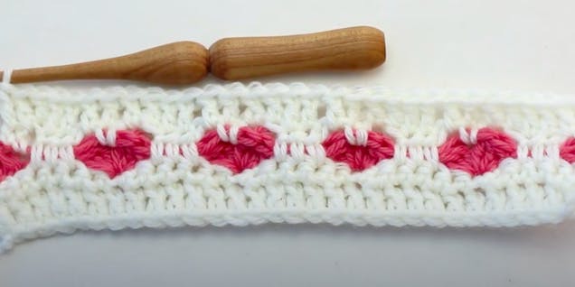Heart stitch crochet