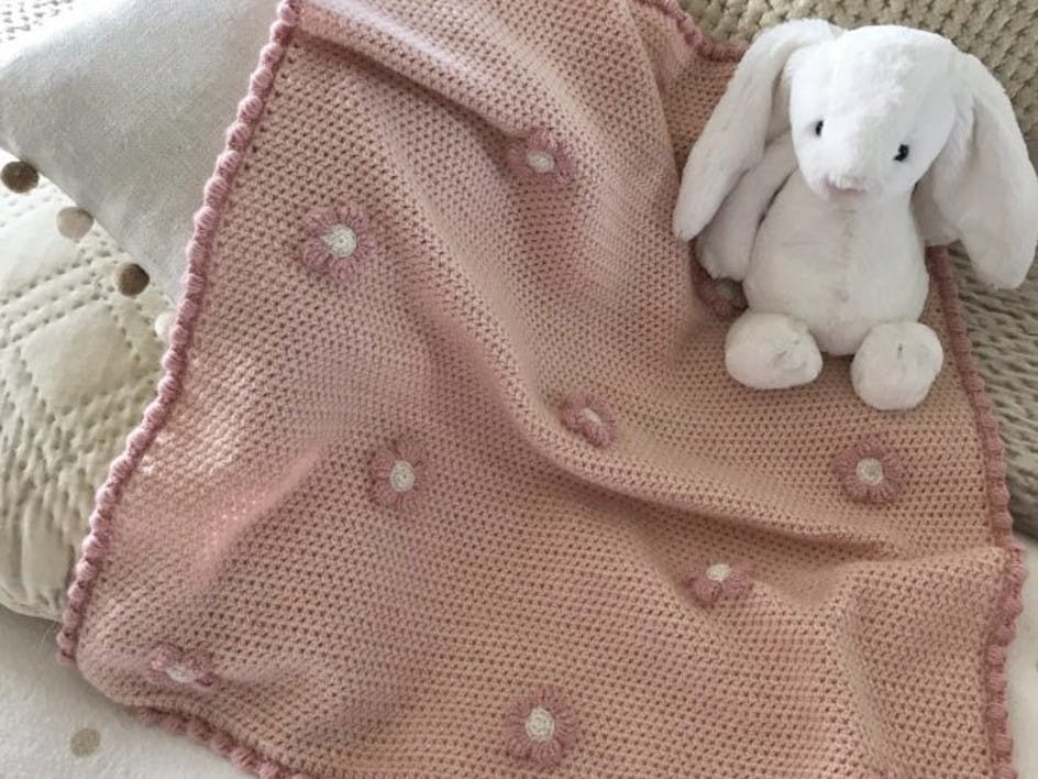 Crochet a fabulous floral baby blanket