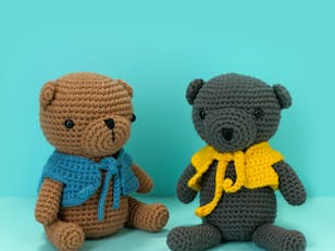 Enzo the Teddy Bear - Free Toy Crochet Pattern For Christmas in Paintbox Yarns Cotton Aran by Paintbox Yarns