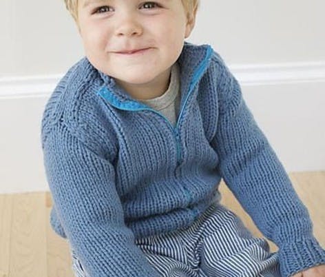 Zip for knitted toddler jacket