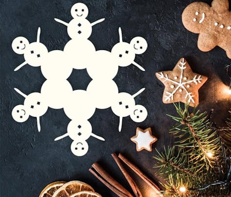 Snowman snowflake by Paper Snowflake Art