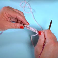 Knitting magic loop step 1