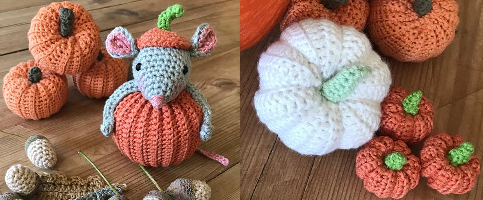 How to crochet a pumpkin and little baby boo pumpkins