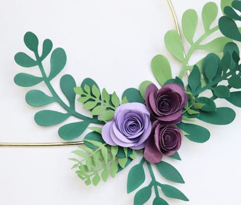 flower and leaf design using die cut machine