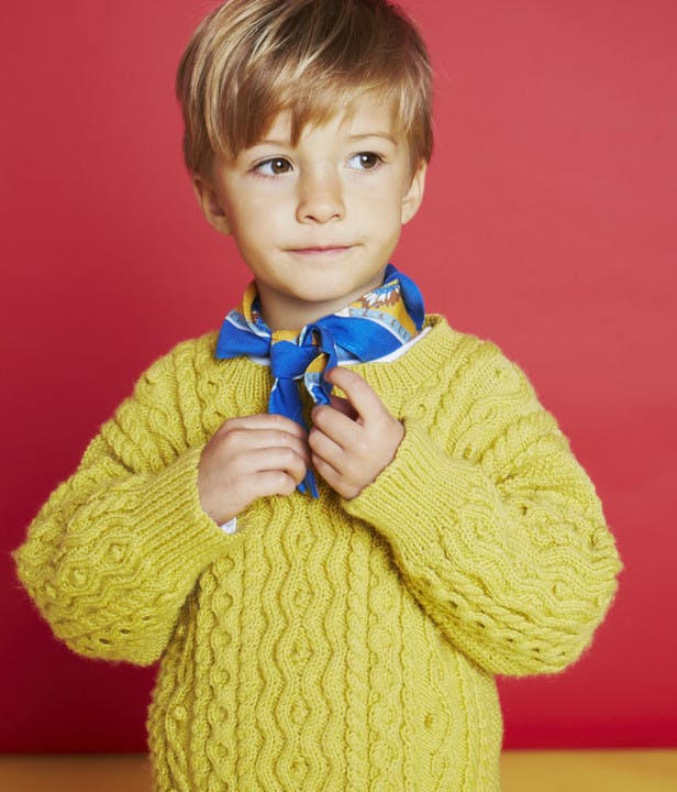 Ethan Sweater - Knitting Pattern For Kids in Debbie Bliss Baby Cashmerino