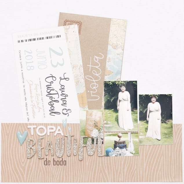 Shine wedding scrapbook layout idea