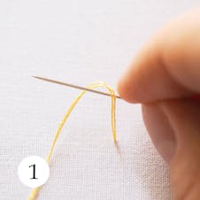French knot step 1