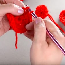 work 2 half double crochets in each stitch and slip to join