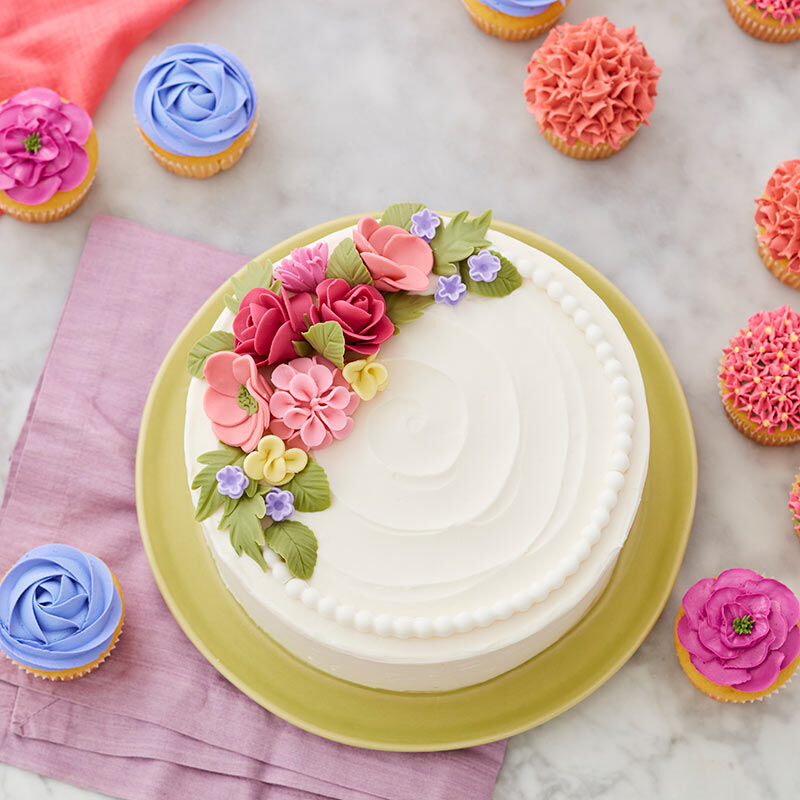 Floral Garden 3 Layer Cake – Cake & Co
