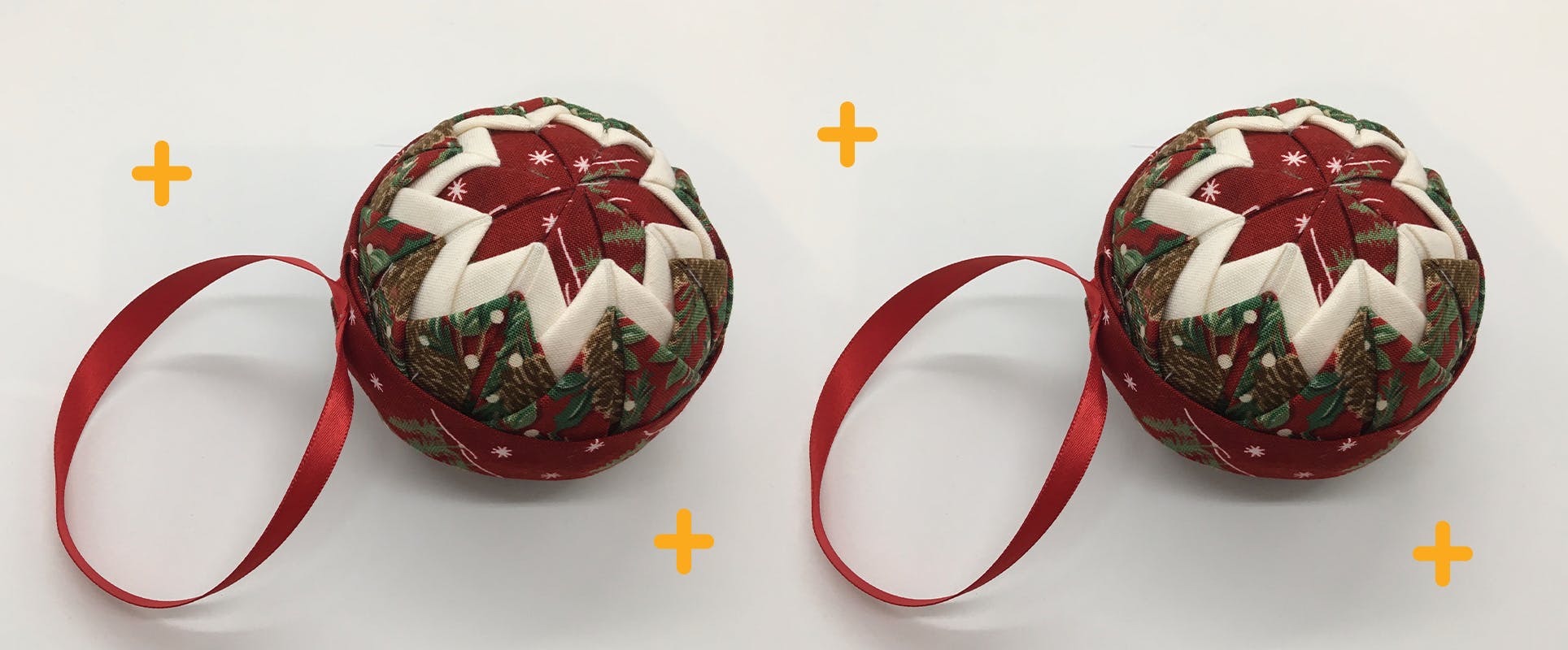 Quilted Christmas ball ornament - free tutorial!