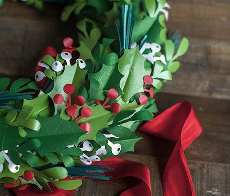 Holiday paper wreath by Lia Griffith