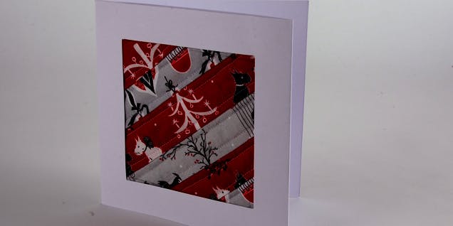 quilted strip Christmas cards step 4