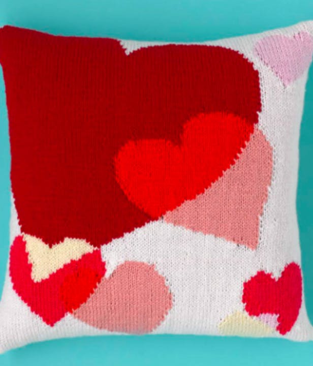 "Lots of Love Cushion Cover" - Cushion Knitting Pattern For Home in Paintbox Yarns Simply DK