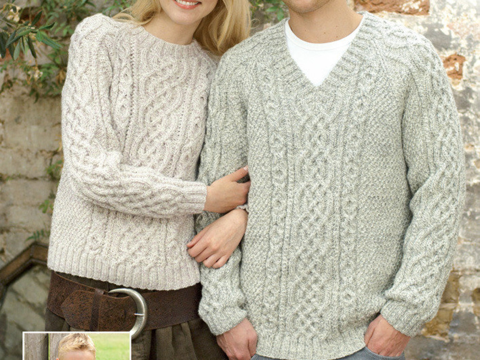 mens aran sweater knitting pattern