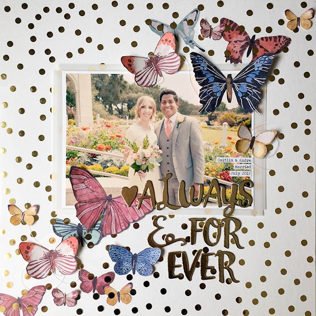 Wildflower and butterfly wedding layout