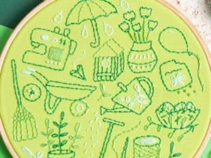 Hawthorn Handmade Spring Doodles Printed Embroidery Kit
