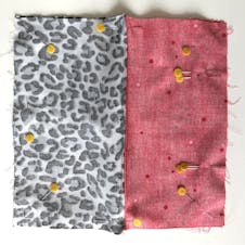 Fabric pinned to fabric, lining pinned to lining