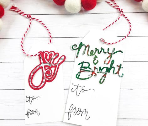 Christmas gift tag typography by
Kaylas Cricut Creations