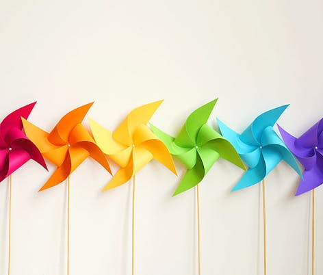 multicoloured pinwheels