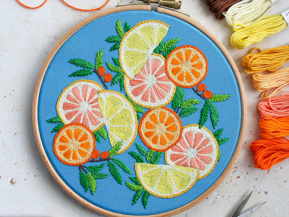 How to create a zesty citrus embroidery